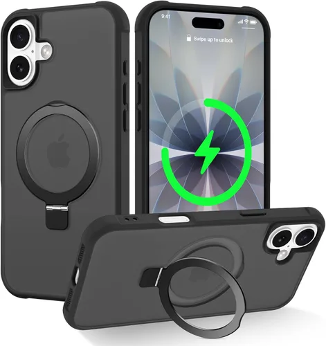 Vista 171 de CHAOFEnG Funda magnética compatible con iPhone 11 con soporte, prueba de caídas de grado militar, compatible con imán, anillo translúcido, parte