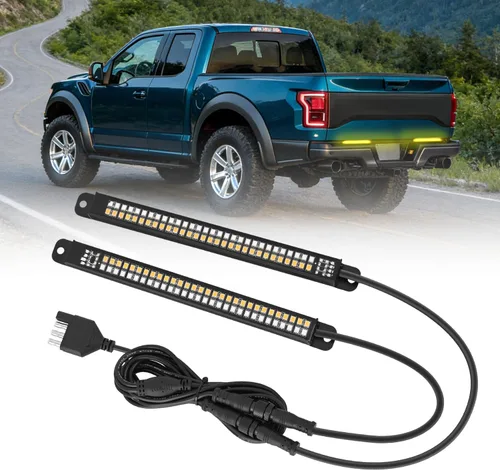 Vista 10 de Nilight 2 tiras de luces estroboscópicas de emergencia de 70 pulgadas, 1125 LED, luz ámbar flexible, intermitente, advertencia, precaución