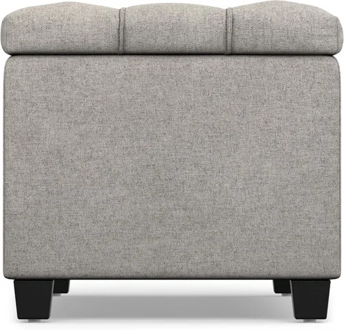 Vista 12 de SIMPLIHOME Sienna - Otomana de almacenamiento de tela con aspecto de lino Gris (Dove Grey)