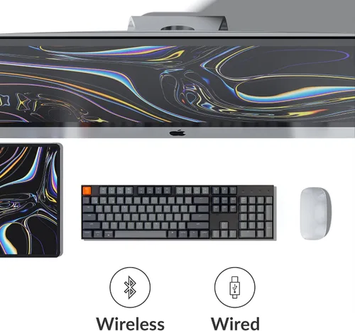 Vista 4 de Keychron Teclado mecánico K10 de tamaño completo con retroiluminación RGB RGB intercambiable en caliente para Mac Windows multitarea Bluetooth