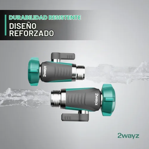Vista 5 de 2WAYZ Válvula de Cierre de Manguera de Jardín de 0° - Conector de Manguera de Servicio Pesado con Entrada y Salida de 3/4" - Adaptador de Agua