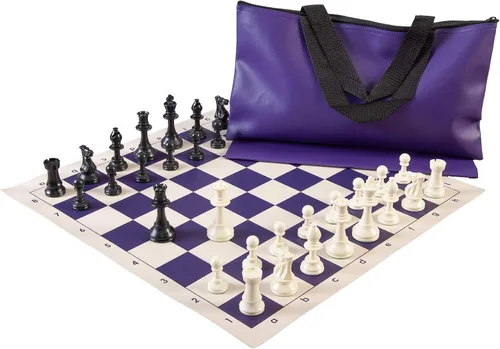 Vista 3 de US Chess Federation Combinación de juego de ajedrez superior - Plástico sólido