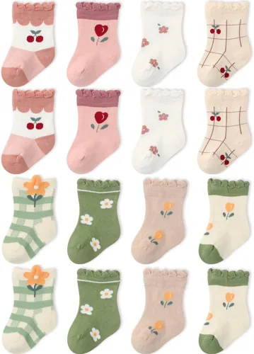 Vista 2 de Calcetines para recién nacidos y niñas bebés, con lazo para infantes y niños pequeños Paquete de 10