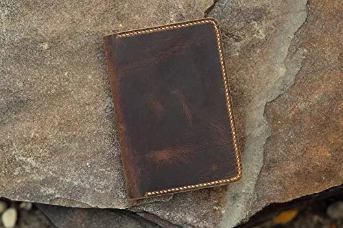 Vista 5 de Personalized distressed leather hobonichi techo cover vintage rustic leather hobonichi A5 A6 cousin cover HAX05S