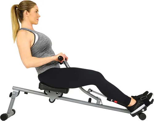 Vista 8 de Sunny Health & Fitness Máquina de remo compacta ajustable con 12 niveles de resistencia para entrenamientos corporales completos y aplicación