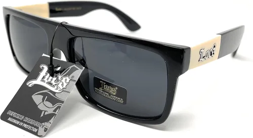Vista 6 de Locs 91075 - Gafas de sol negras Auténtico Gangster Squared Plana Top Ivory Arms Shades