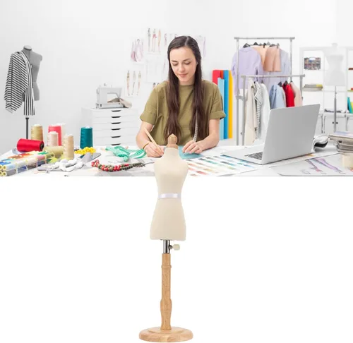 Vista 4 de Maniquí femenino para coser y hacer patrones, maniquí de exhibición ajustable con soporte de trípode para exhibición de ropa, tienda minorista, uso