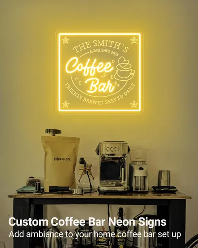 Vista 4 de Letreros de neón personalizados para decoración de pared, letreros de neón personalizados regulables para estación de café, tienda, cocina, regalo