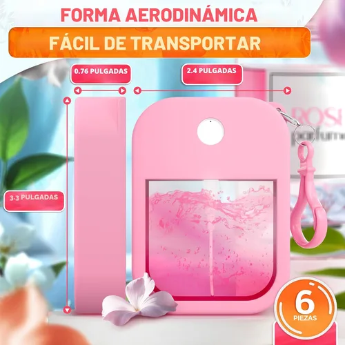Vista 2 de 6 botellas de repuesto de perfume de tamaño de viaje de 1.28 onzas, botella de perfume recargable, tamaño de viaje para bolso con funda de silicona