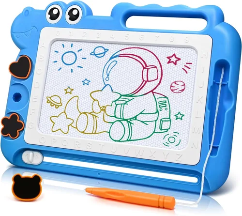 Vista 8 de AiTuiTui - Pizarrón de dibujo magnético para niños pequeños, juguetes regalo para niños y niñas, bloc de bocetos de color para escribir, garabatos