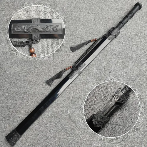 Vista 3 de Espada Han China de Polipropileno de Alta Resistencia con Cuchillo Samurái de Entrenamiento, Espada de Entrenamiento