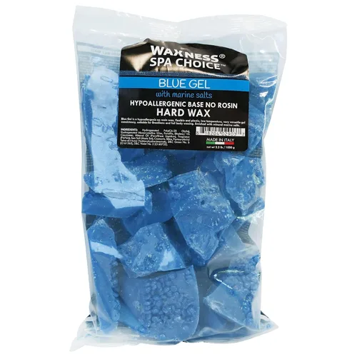 Vista 2 de Waxness Spa Choice - Cuentas de cera dura de gel azul sin colofonia con sales marinas de 2.2 libras