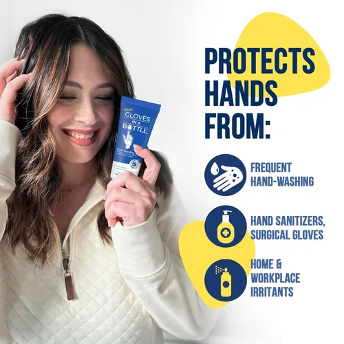 Vista 4 de Blindaje de guantes en una botella Loción – Ideal para piel seca Itchy. grease-less y fragancia gratis.