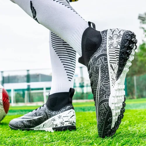 Vista 6 de Tacos de fútbol para hombre y mujer, zapatos de fútbol para interiores, botas de fútbol AG FG TF para jóvenes