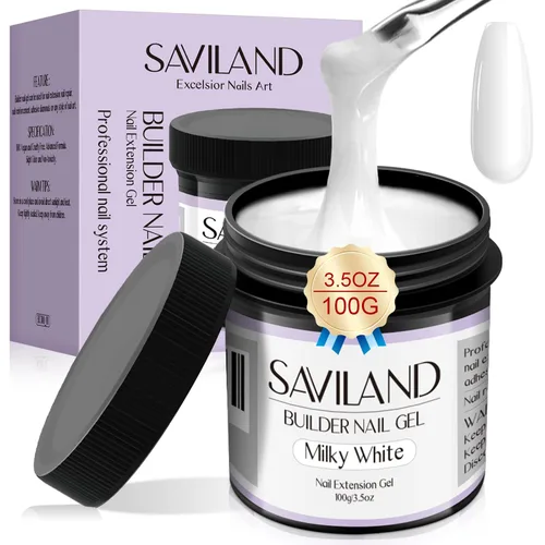Vista 7 de SAVILAND Gel de Uñas LED y UV Constructor - 100 G de Gran Capacidad Gel Claro Duro para Uñas, Kit de Fortalecimiento de Extensión de Uñas A - Gel