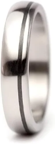 Vista 2 de Anillo de titanio y fibra de carbono para mujer. Anillo de boda único. Resistente al agua e hipoalergénico. (00334_4N)