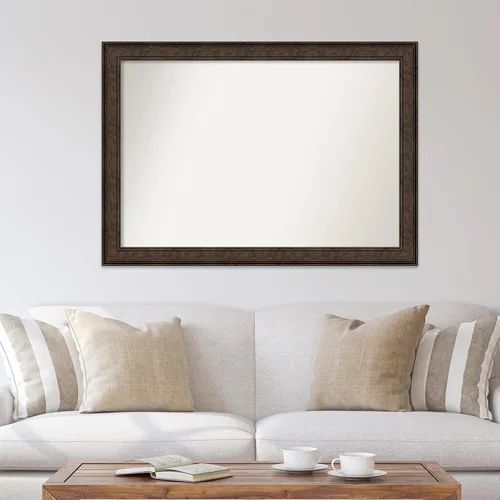 Vista 711 de Amanti Art Espejo de pared personalizado no biselado (25 x 25 pulgadas), marco de bronce acentuado, varios tamaños personalizados, espejo de baño