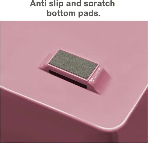 Vista 6 de Acrimet Facility - Organizador de archivos de escritorio de plástico de 2 niveles (color rosa sólido)