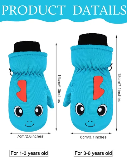 Vista 3 de Guantes de esquí de invierno guantes impermeables con forro de algodón cálido para niños