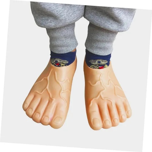 Vista 9 de Cabilock 2 pares de fundas gigantes para zapatos, títeres de Halloween, pantuflas, zapatos de pies grandes, accesorios novedosos, pantuflas