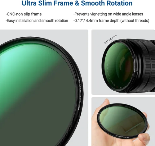 Vista 5 de PROfezzion Filtro CPL de 1.594 in, filtro polarizador de lente para Sony ZV-E10 II ZVE10 ZV-1F ZV1F A6700 A6500 A6400 A6300 A6100 A6000 ZV-E1 ZVE1