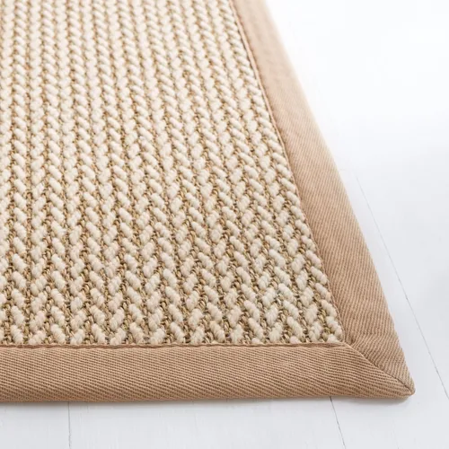 Vista 2 de SAFAVIEH Natural Fiber Collection NF475B - Alfombra para pasillo, 2 pies 6 pulgadas x 8 pies, beige, sisal y lana, diseño tejido con borde