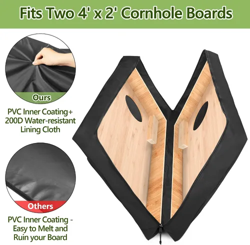 Vista 2 de GOBUROS - Funda de transporte para tablero de cornhole de 4 x 2 pies, se adapta al tamaño reglamentario, solo bolsa Cornhole Carry Bag with Front