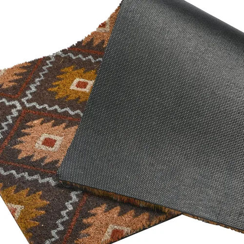 Vista 7 de Main + Mesa Felpudo de fibra de coco natural con estampado geométrico de nómadas, multicolor