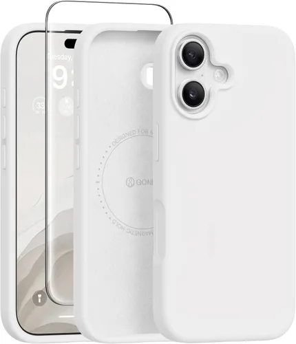 Vista 107 de GONEZ Funda magnética para iPhone 12 Case / 12 Pro Case, compatible con MagSafe, [protector de pantalla + protector de lente de cámara], funda