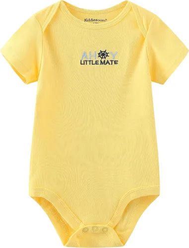 Vista 2 de Kiddiezoom Conjunto de canastilla para bebé, 9 piezas, conjunto de mamelucos y pantalones, conjunto de regalo unisex para bebé