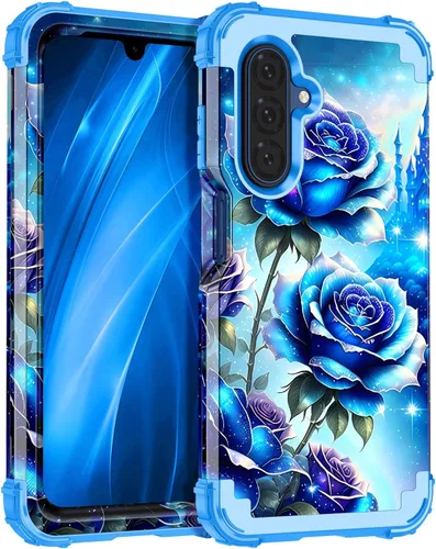 Vista 45 de Miqala Funda para Galaxy A14 5G, que brilla en la oscuridad, tres capas, resistente, a prueba de golpes, protección completa, parachoques
