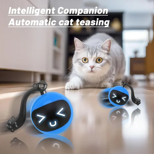 Vista 8 de Juguetes interactivos para gatos, simulación interior juguetes de caza para gatos, capucha de caza con bola de gato