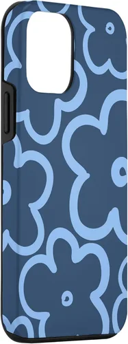 Vista 3 de Funda para iPhone 12 Mini con diseño floral azul marino y azul claro