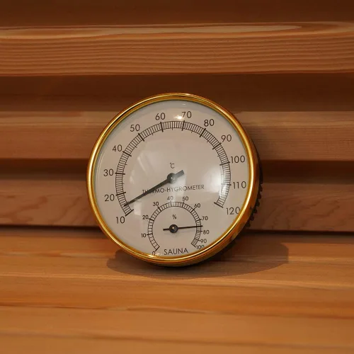 Vista 5 de Kit de cubo y cucharón de madera para sauna, accesorios de sauna con termómetro para cualquier barril o sauna de vapor y spa