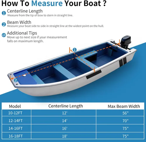 Vista 6 de VINPATIO Jon - Funda para barco de 10 a 12 pies, 5 capas 1200D tela Oxford