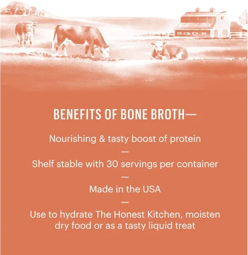 Vista 5 de The Honest Kitchen Daily Boosters: Caldo Instantáneo de Hueso de Carne con Cúrcuma para Perros, Sobres de 3.5g, Paquete de 12