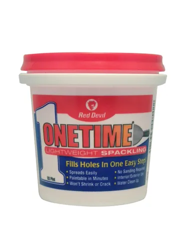 Vista 16 de Red Devil 0541 ONETIME Spackle ligero para reparación de paredes, masilla para agujeros en paneles de yeso, 1 galón, blanco, fabricado en EE. UU