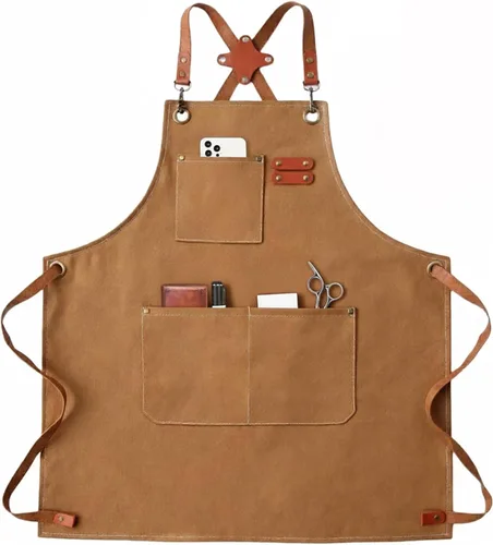 Vista 10 de Delantal de chef y bolsillo grande, delantal para carpintería
