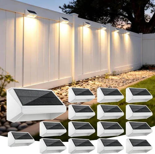 Vista 14 de Luces solares para valla al aire libre, paquete de 12 luces RGB Blanco