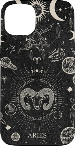 Vista 7 de Carcasa para iPhone 17 con signo del zodiaco astrológico y estético celestial de Aries
