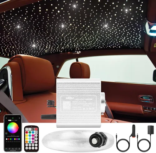 Vista 13 de CHINLY Starlight - Kit de luces de estrella para techo de automóvil, 500 luces de fibra óptica (0.03 pulgadas + 0.04 pulgadas + 0.06 pulgadas) 13.1