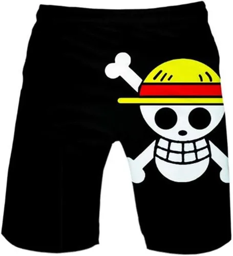 Vista 2 de WANHONGYUE Traje de baño de una pieza con estampado 3D de Monkey D Luffy de anime, pantalones cortos de verano