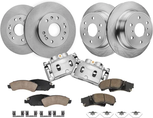 Vista 12 de Detroit Axle - Kit de freno para Nissan Rogue 2014, 2015, 2016, 2017, 2018, 2019, rotores de freno de disco de cerámica, con repuesto de hardware