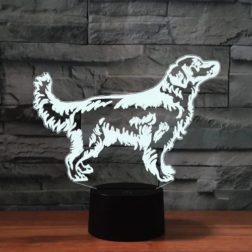 Vista 7 de Luz nocturna para niños 3D Golden Retriever Dog Lámpara LED con control remoto, 16 colores cambiantes, regalo de cumpleaños de Navidad para niño