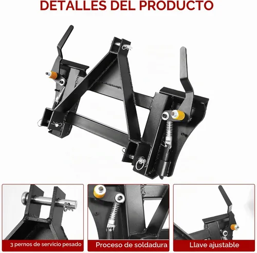 Vista 5 de YITAMOTOR Adaptador de enganche rápido de 3 puntos para minicargadora de categoría 1, conversión universal de enganche de 3 puntos, accesorios
