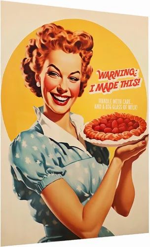Vista 38 de Impresión retro de cocina – Divertido póster de los años 50, impresión retro de cocina, arte de pared de cocina feliz ama de casa, decoración retro