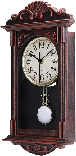 Vista 2 de jomparis Reloj de pared con péndulo, regalos para papá, regalos para papá para Navidad, reloj de pared retro de cuarzo decorativo, funciona