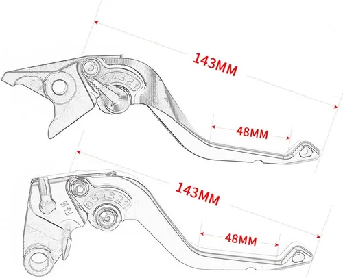 Vista 5 de Palancas de embrague de freno corto para motocicleta compatibles con Yamaha MT-03 2018-2022 2023 2024 2025 Palancas delanteras más cortas Manijas