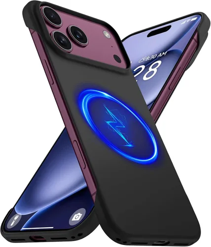 Vista 23 de GRECAZO - Funda magnética delgada sin marco para iPhone 17 Pro Max, color azul