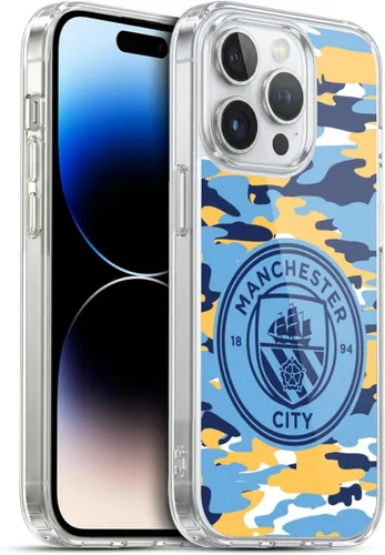 Vista 225 de Head Case Designs Funda de gel con licencia oficial del Manchester City Man City FC Blue Moon Badge Camou [protección de grado militar] compatible